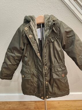 Olive Green Hooded Puffer Jacket